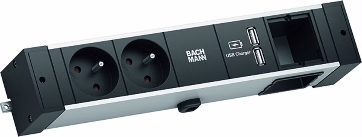BACHMANN Binario da tavolo 2xUTE 1xCM 1xUSB Caricatore 2,0m GST18