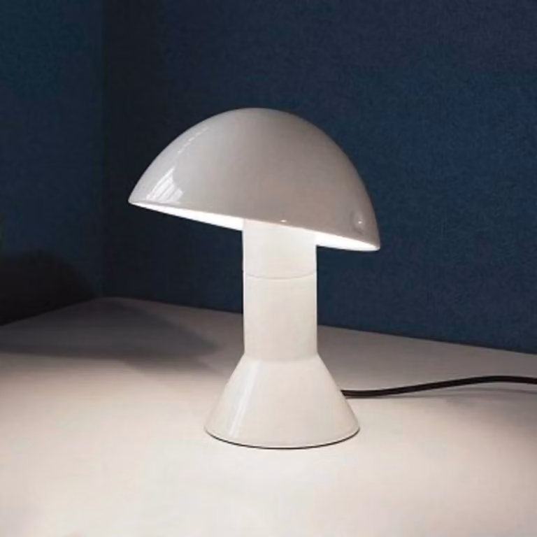 Martinelli Luce Lampada da tavolo Elmetto, Bianco / Opale, Soggiorno / Sala da pranzo, Plastica, Design, Lampada da tavolo