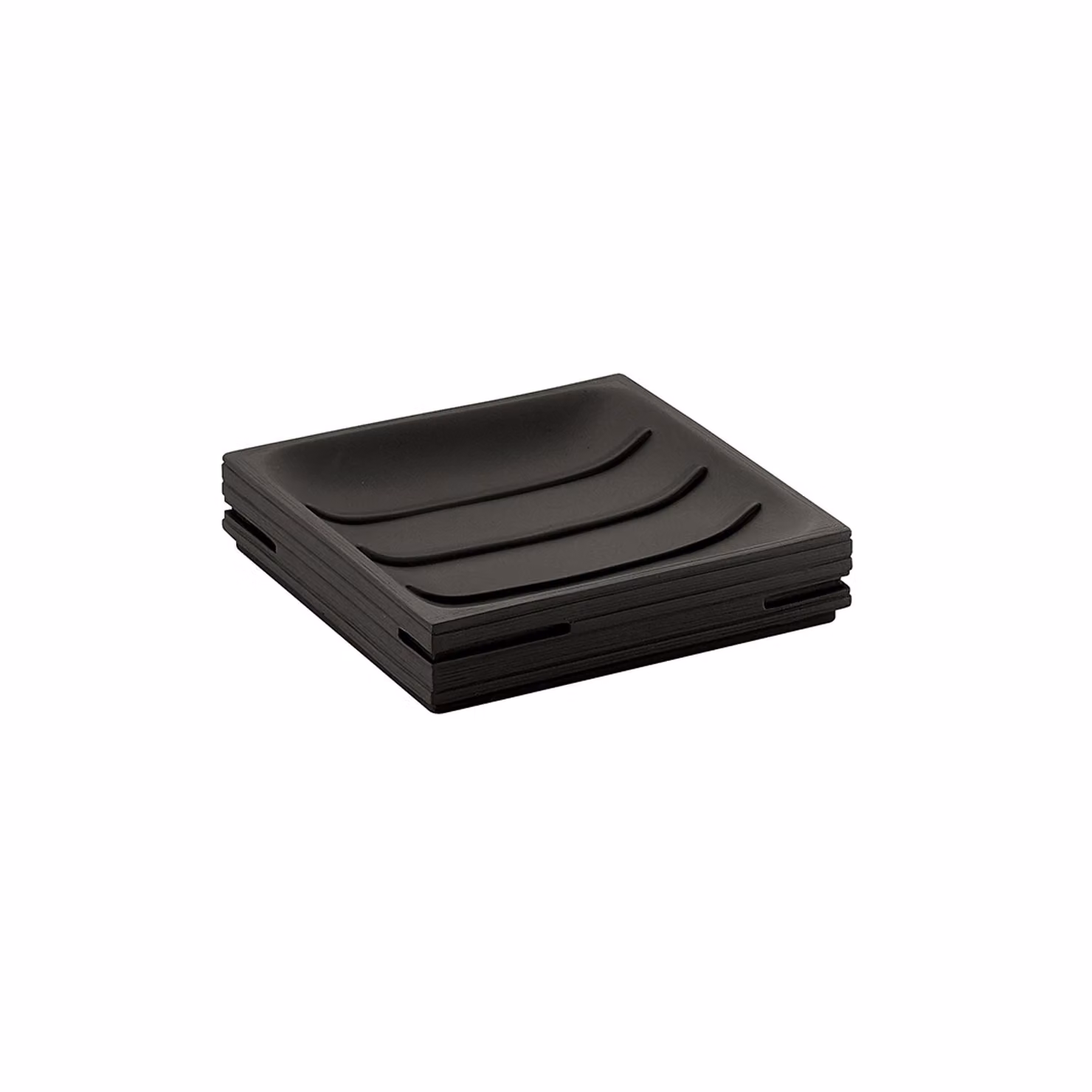 Portasapone d'appoggio in resina QU11 Gedy serie QUADROTTO Nero