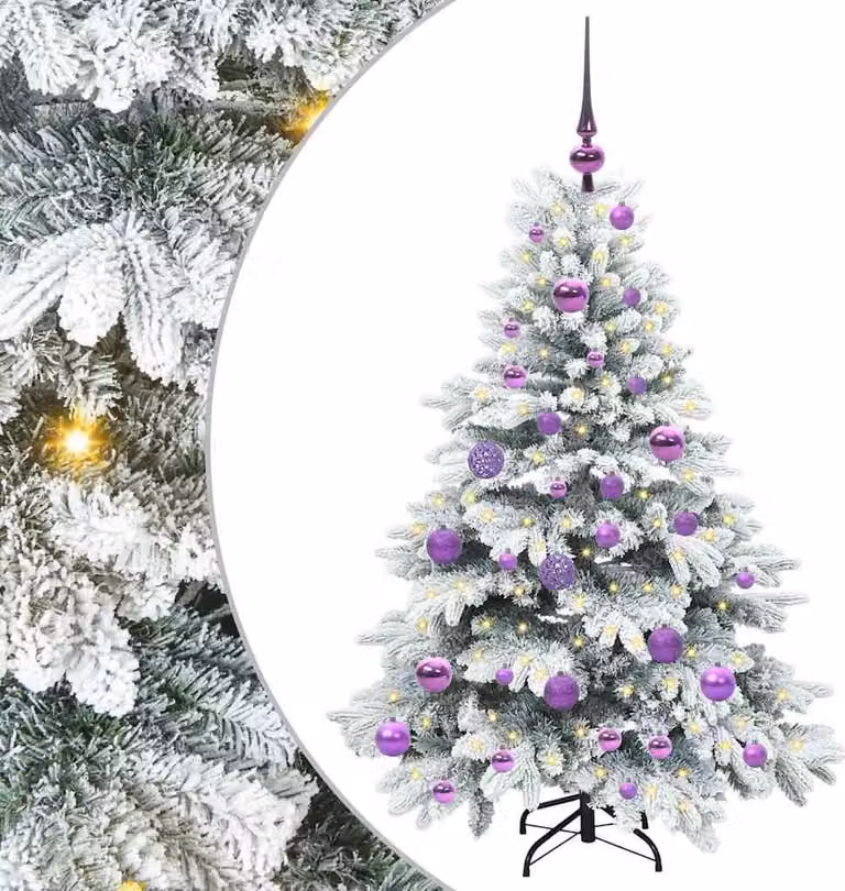 Albero di Natale artificiale con 150 LED Bianco 120 cm PE e PVC