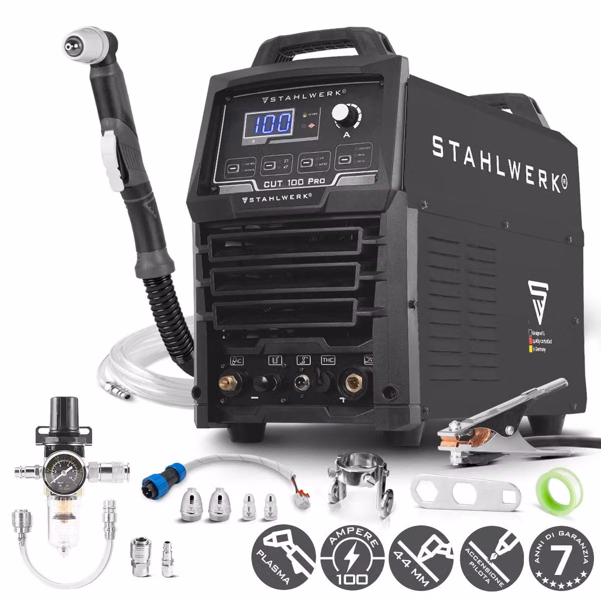 STAHLWERK CUT 100 Pro, tagliatore al plasma con 100 ampere e accensione pilota