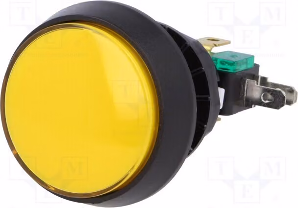 1 interruttore a pulsante, diametro: 44 mm, marca Stard, posizione: 2 (ON-(ON)), colore giallo, 10A/250VAC