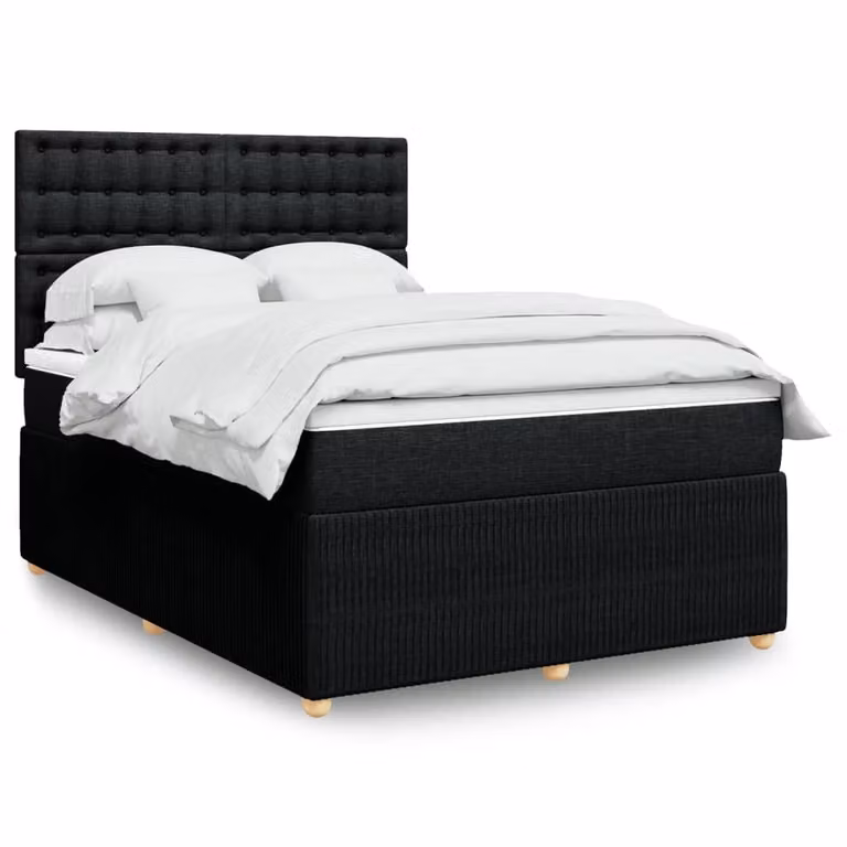 Maison Exclusive - Letto boxspring con materasso nero 160x200 cm Tessuto