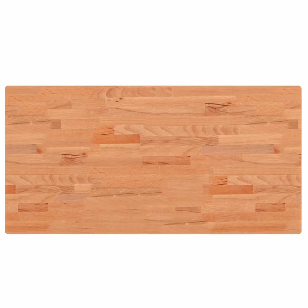 Piano Bagno 100x50x2,5 cm in Legno Massello di Faggio