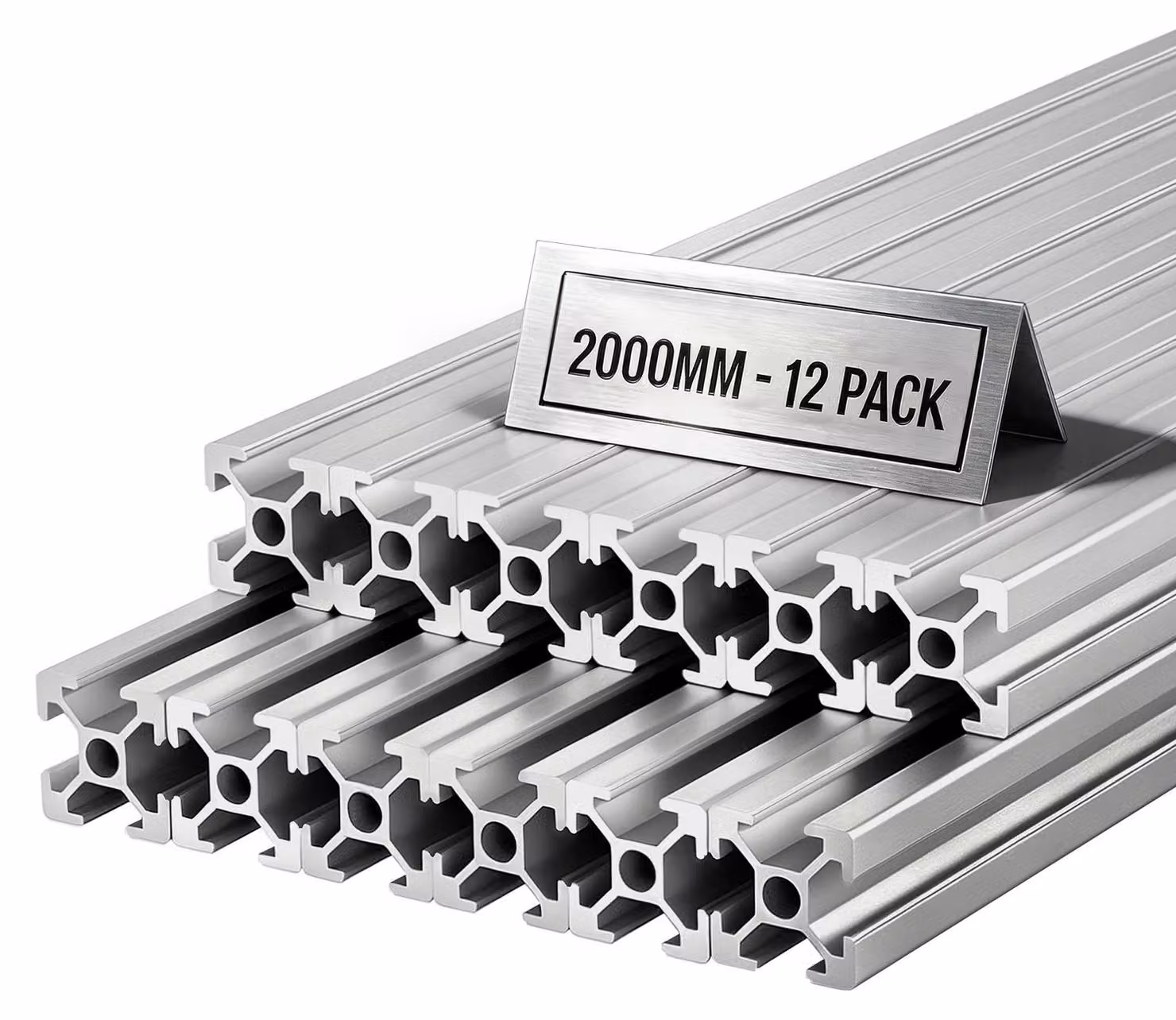 12 profili estrusi in alluminio 2020, lunghezza 2000 mm (78,74 pollici), con fessura a T, standard europeo, anodizzati, per guide lineari, realizzati in alluminio estruso ad alta resistenza, ideali per componenti di stampanti 3D e banchi da lavoro CNC fai