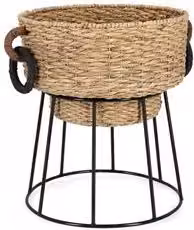Portapiante in fibra naturale TANISHA Colore Naturale e Nero H: 66 cm, L: 48 cm