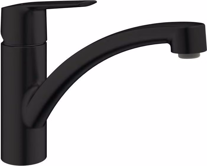 Rubinetto da cucina, GROHE Start, miscelatore monocomando per lavello, nero opaco, bocca bassa, angolo di rotazione 140°