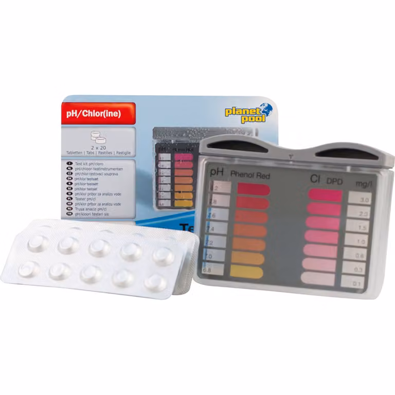 kit per il test del pH / cloro - con 20 pastiglie ciascuno