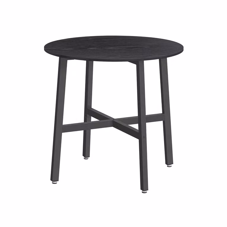 Tavolo da pranzo rotondo 80 x 75 cm (ø x H), Nero Ebano + Nero Inchiostro