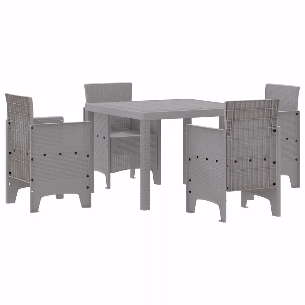Set da giardino moderno in rattan grigio vidaXL – 2