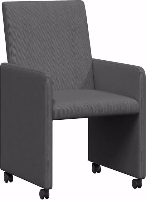 Sedie da Pranzo con Ruote 2 pz | Sedie da cucina Grigio scuro 57 x 66 x 94 cm