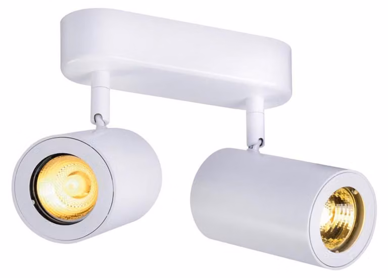 Faretto da parete e soffitto Enola B a 2 luci bianco GU10