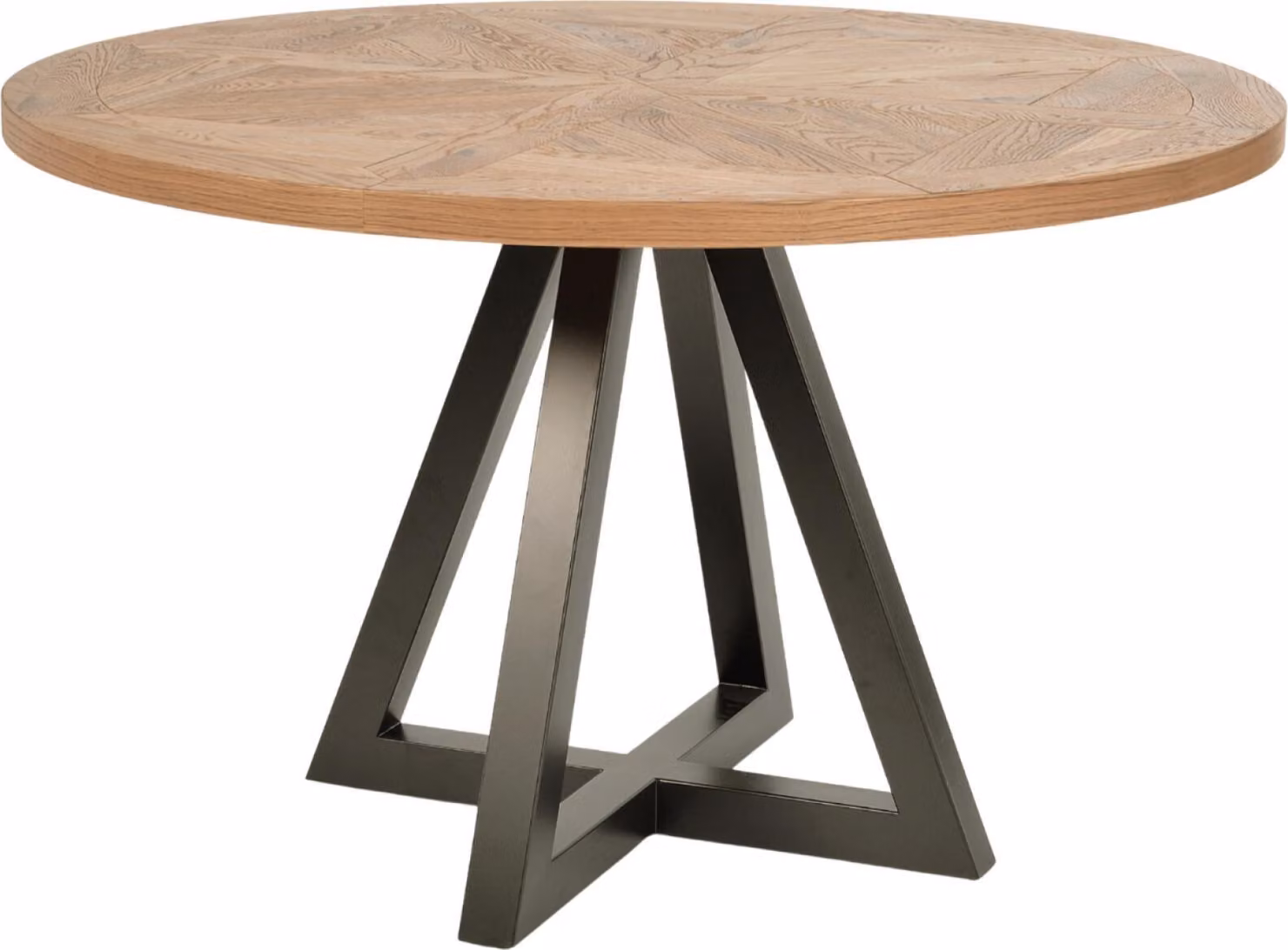 FURNLUX Tavolo da pranzo Indus Oak And Graphite 125cm / Colore principale: Beige / Dimensioni: 125 x 77 x 125 cm