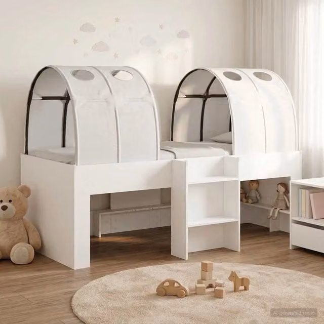 Letto con Tunnel 3 pz Bianco Legno ingegnerizzato 3423563