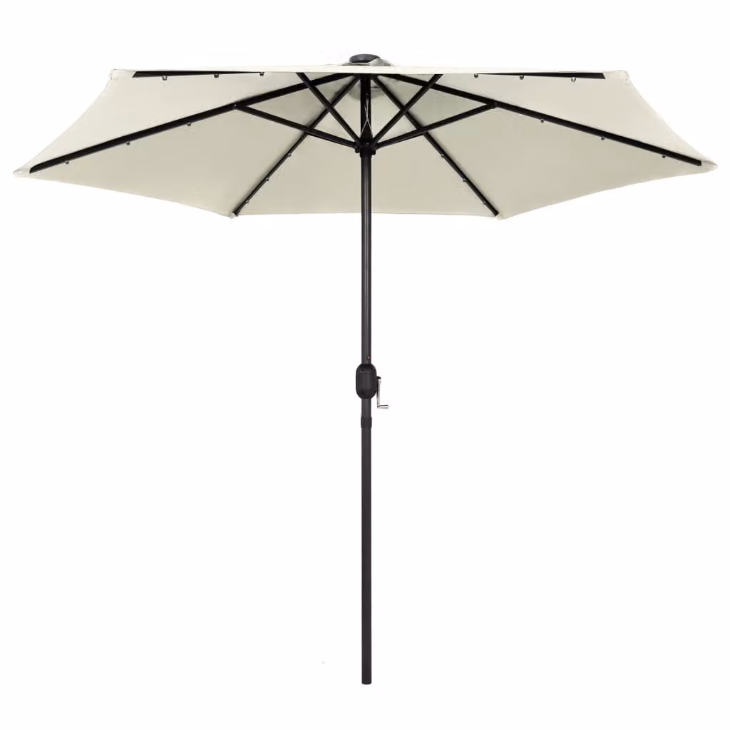 Maison Exclusive - Ombrellone con illuminazione a LED e palo in alluminio, altezza 270 cm, colore sabbia