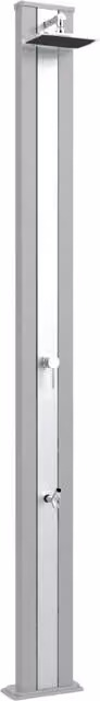 Miscelatore per doccia da giardino Arkema Spring S con fascia in acciaio inox color sabbia e alluminio, H: 228 cm, L: 26 cm, P: 12 cm – 1