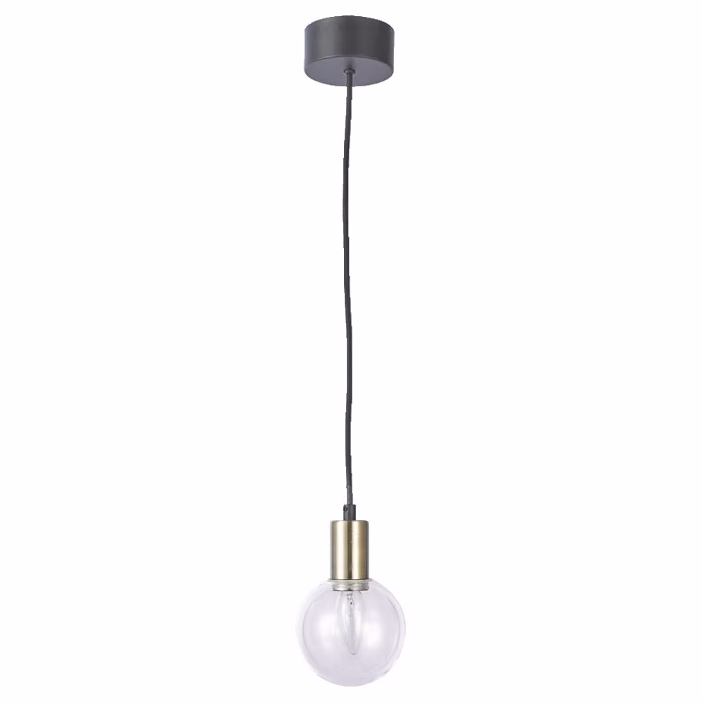 Lampada a sospensione ABRAZO 40W, ottone satinato/chiaro, Ø: 12 H: 120 cm, attacco E14, dimmerabile