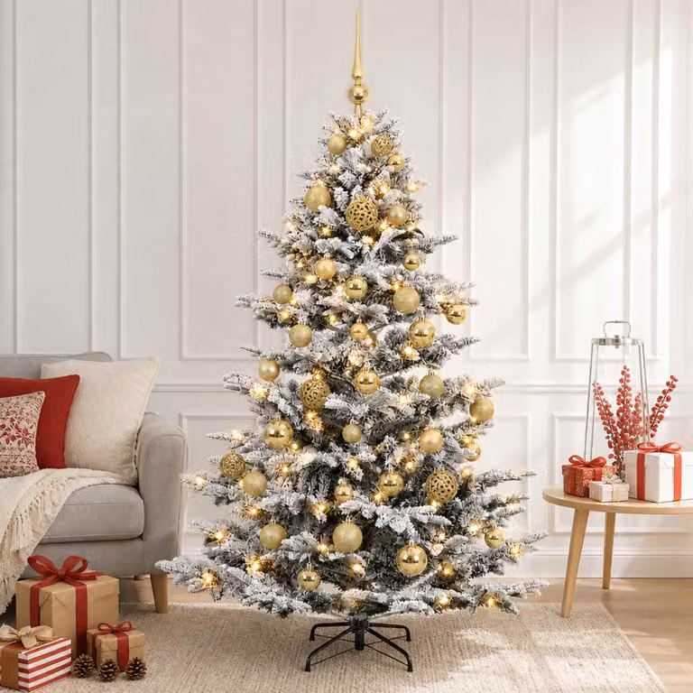 vidaXL Albero di Natale artificiale con palline 150 cm 150 LED