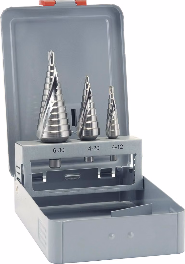 ALPEN Set di punte a gradino misura 1-3 HSS 2 taglienti Trapano ø 4,0-30,0 mm