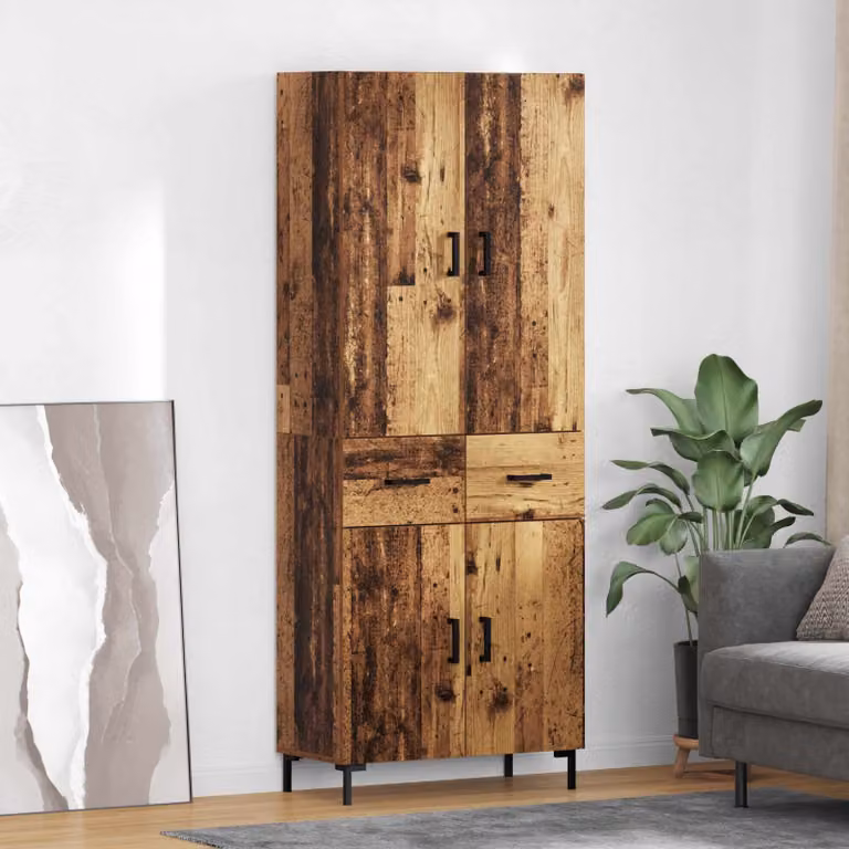 Credenza moderna vidaXL in legno marrone con ante a battente e ripiani interni L: 69,5 cm, P: 34 cm, H: 180 cm
