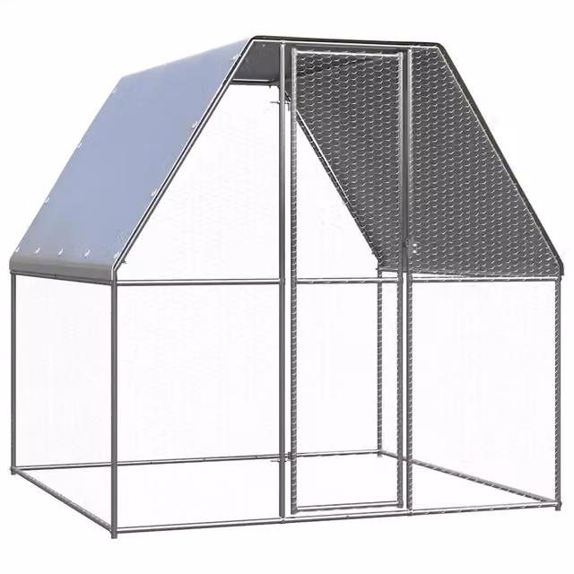 Gabbia per polli in acciaio zincato CFW5655298 argento e grigio L/P/H: 2 x 2 x 2 m