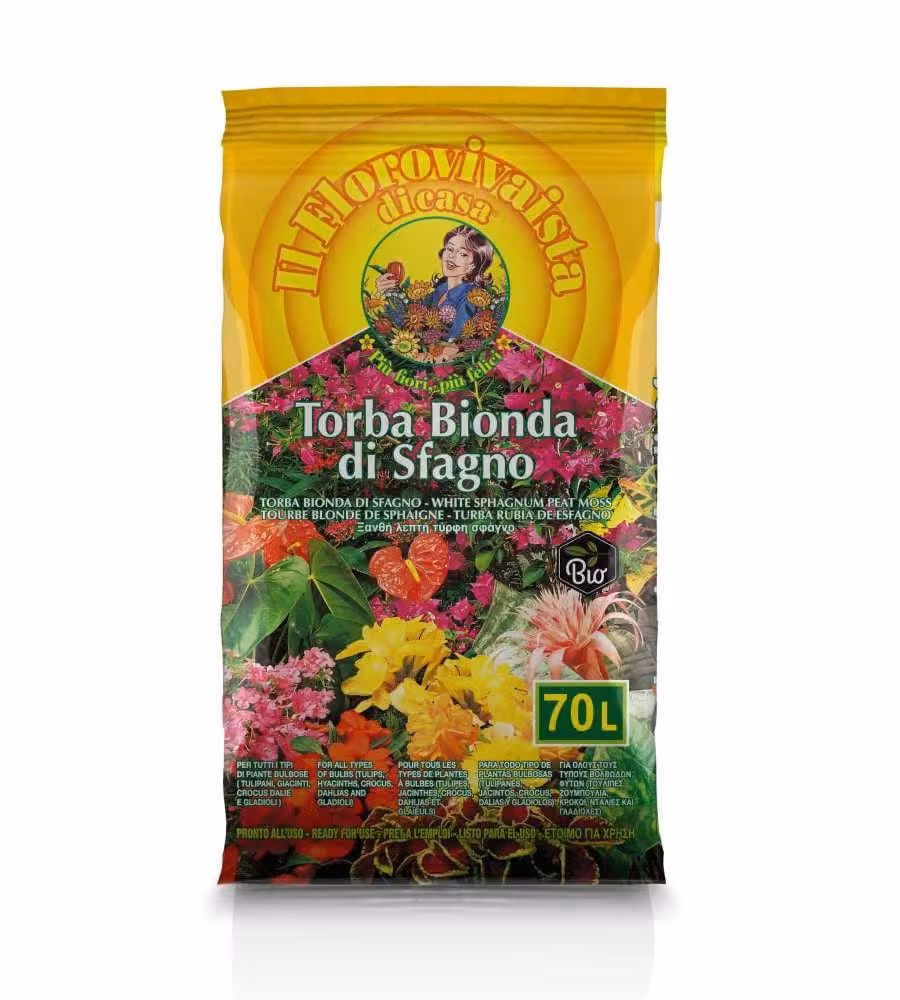Terriflora Torba di Sfagno 70L - Ammendante per Terreni Biologico