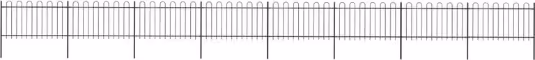 Maison Exclusive - Recinzione da Giardino con Parte Superiore ad Anello in Acciaio 1426x100 cm Nera