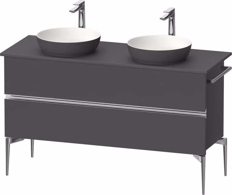 Duravit Sivida Meuble sous-lavabo sur console, 2 tiroirs, poignée profilée chromée, 1315x475x548mm, SV4661010490000, SV4661010490000