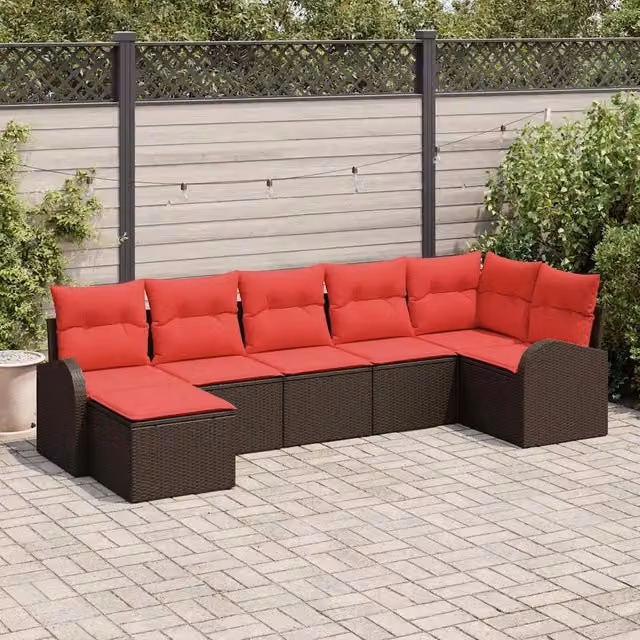 Set Divano da Giardino 7 pz Marrone 3346134