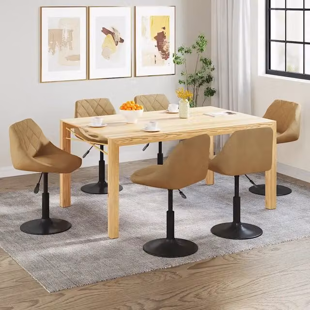 Sedie da Pranzo Girevoli 6 pz Marroni in Velluto 3088800