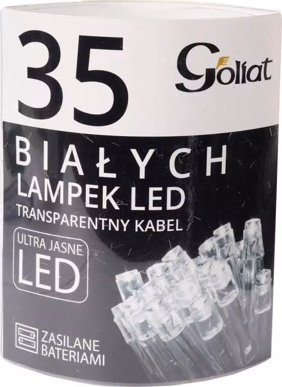 35 luci a LED per albero di Natale, luce bianca fredda, alimentazione a 2 batterie AA (batterie non incluse) - Adatte per uso interno