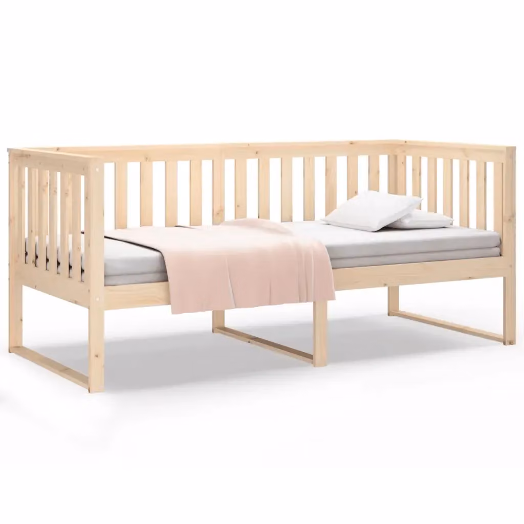 Dormeuse vidaXL in legno massello di pino non trattato, colore beige, L/P/H: 190 x 96 x 89,5 cm – 2