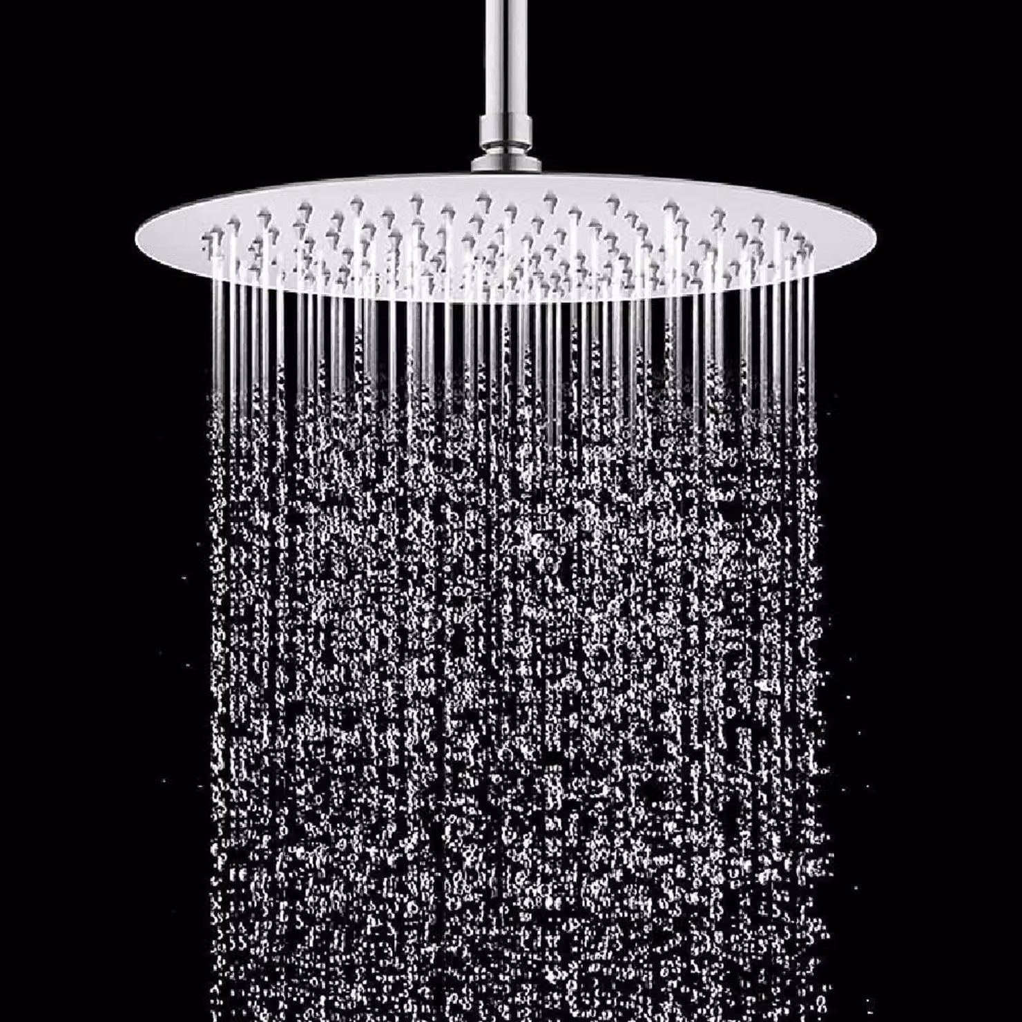 Doccia da soffitto in acciaio inossidabile, diametro 40 cm, soffione quadrato in cromo, autopulente, ad alta pressione
