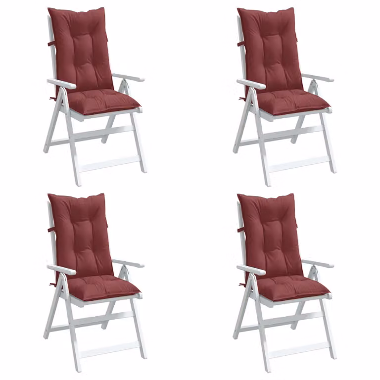Set di 4 cuscini per schienale di sedia vidaXL, colore rosso vino mélange, L: 120 cm, P: 50 cm, H: 7 cm