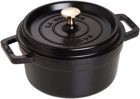 Casseruola Cocotte Rotonda Staub in Ghisa Smaltata Nero, Capacità 2,24 l