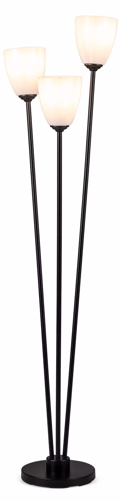 Lampada da terra COSTWAY, 153 cm, lampada da terra in metallo con 3 luci, lampada da pavimento con attacchi E27, interruttore a pedale, colore nero