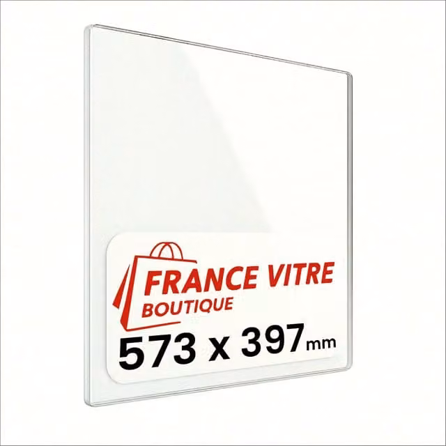 573 x 397 x 4 mm - Vetro per stufa a legna - vetro camino di ricambio - vetro per caminetto resistente al fuoco - France Vitre