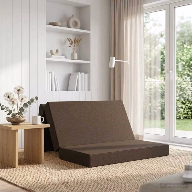 vidaXL Divano Letto Pieghevole Moderno in Tessuto con Imbottitura in Schiuma L: 140 cm, P: 67 cm, H: 45 cm
