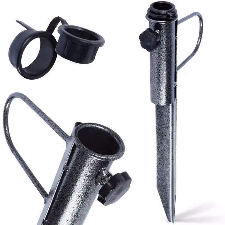 Supporto per ombrellone, base per ombrellone, base da infilare nel terreno, supporto per ombrellone in metallo, 42,5 cm