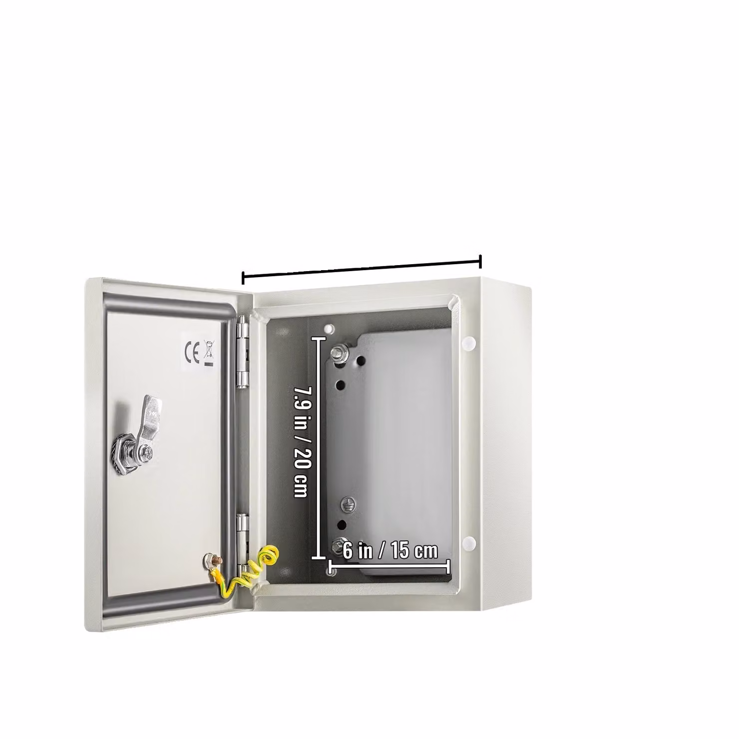 Custodia elettrica, struttura in acciaio, impermeabile IP66, 25 x 20 x 15 CM