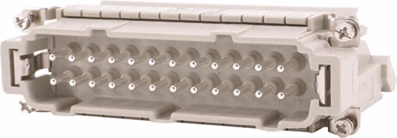 "Inserto per distributore di connessione Han 24E (M) "sinistro" a vite, 24 poli+PE 500V, 16A"