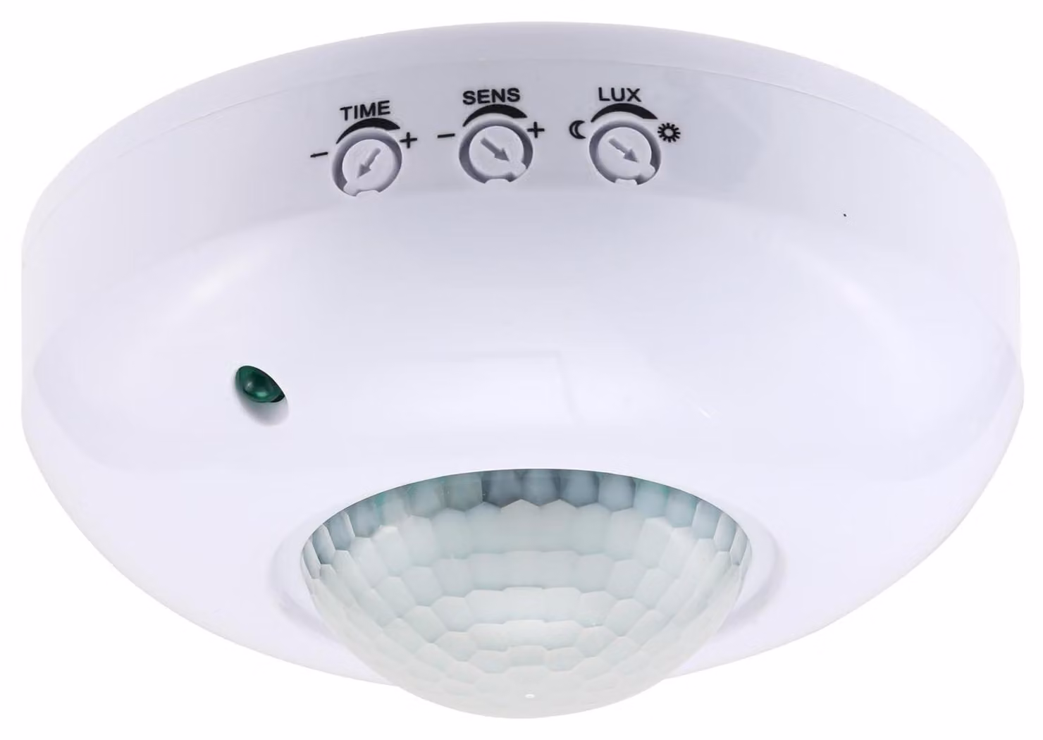 Sensore di movimento a soffitto - Sensore di presenza - 6 m - 360° - Sensibilità luce regolabile - 10 s - 7 min