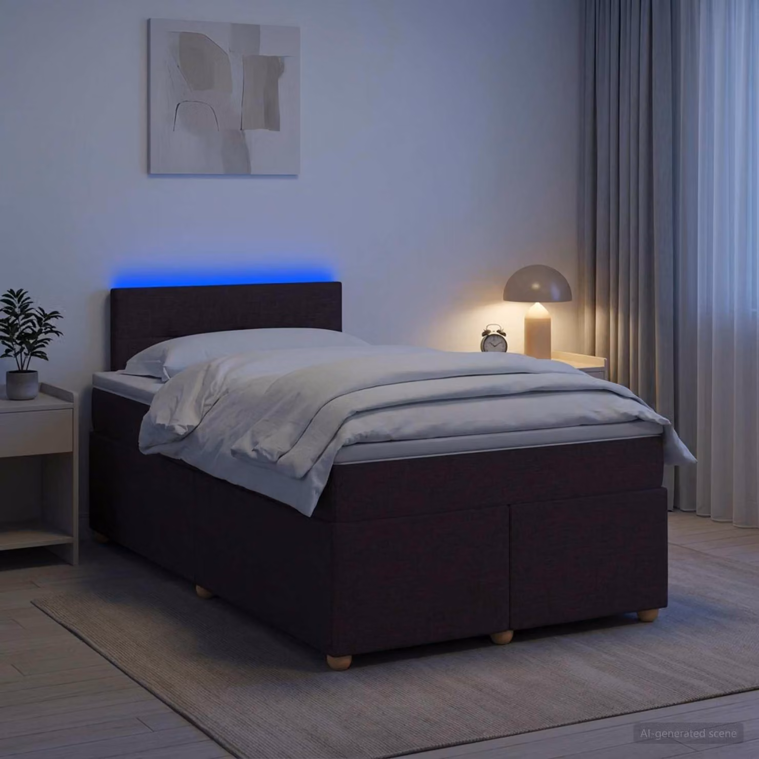 Maison Exclusive - Letto boxspring con materasso marrone scuro 120 x 200 cm tessuto