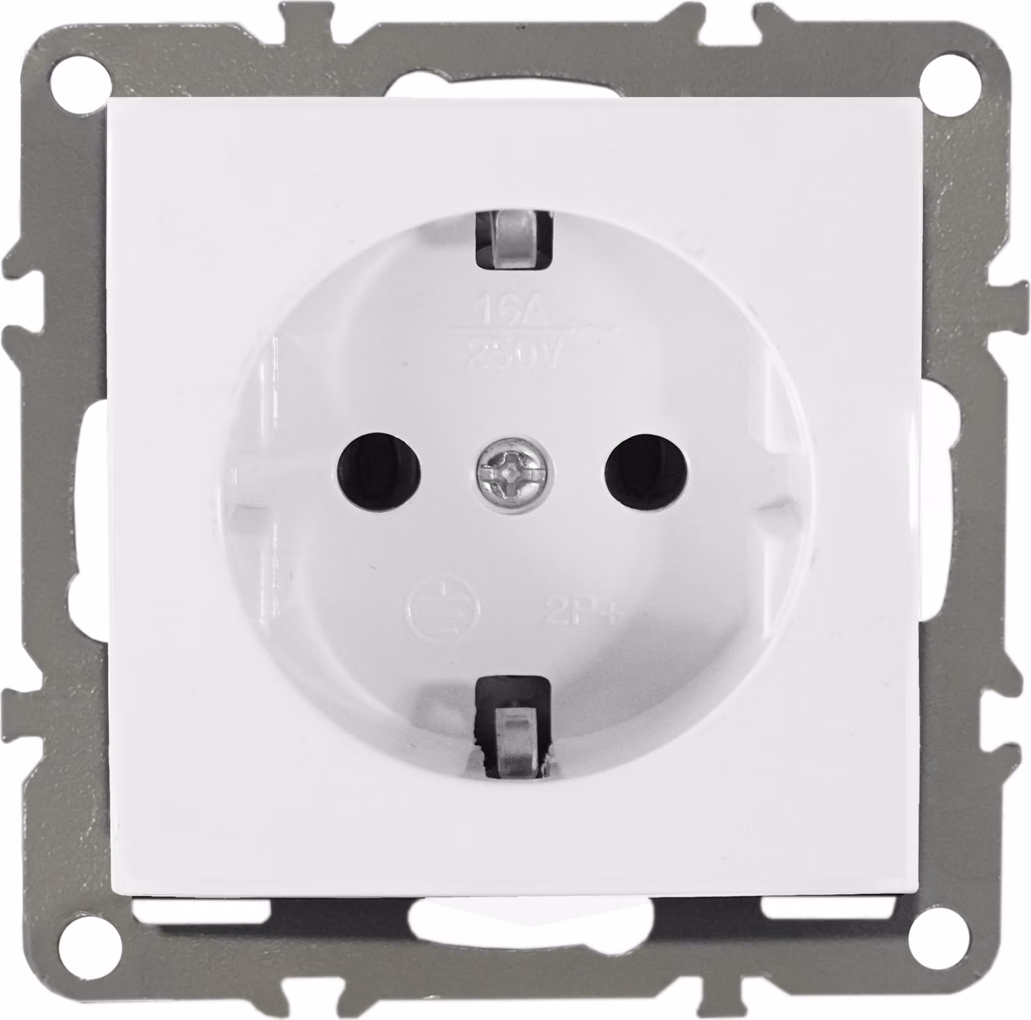 Prese di corrente Schuko 230V, da incasso, serie QUADRA, colore bianco