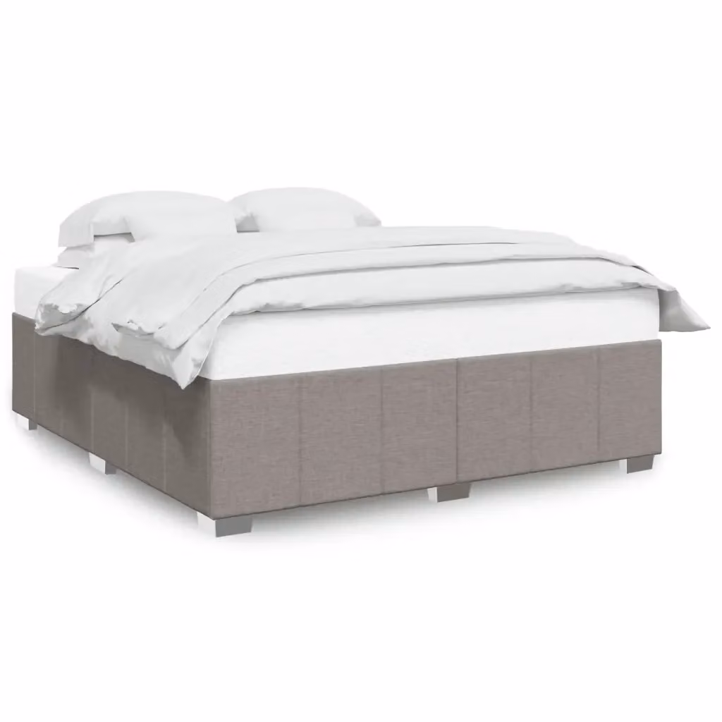 Giroletto vidaXL senza materasso in tessuto beige o grigio con doghe in legno, L 180 cm x P 200 cm – 2