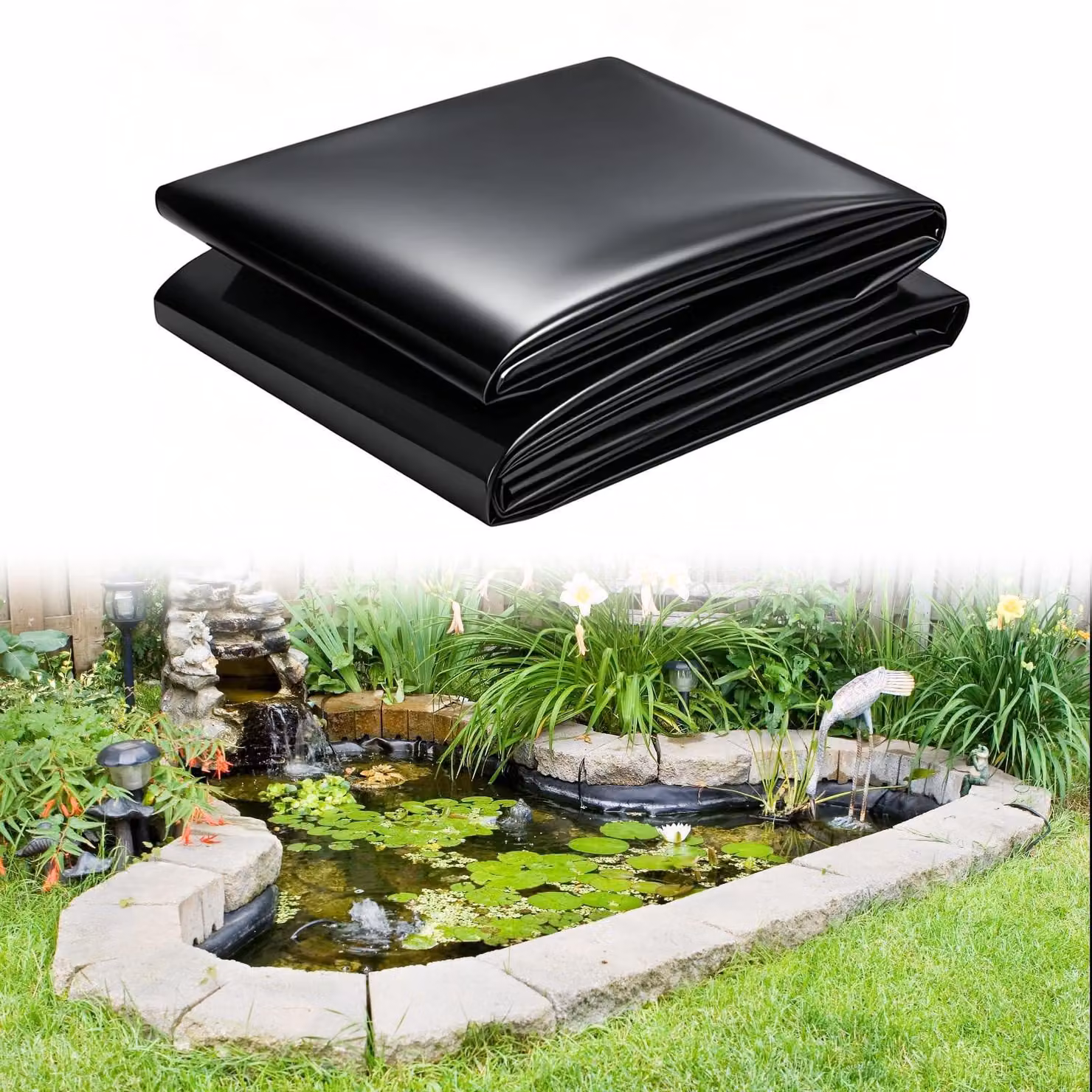 Tessuto in polietilene ad alta densità (HDPE), dimensioni 2 x 2 metri, per giardino e stagno
