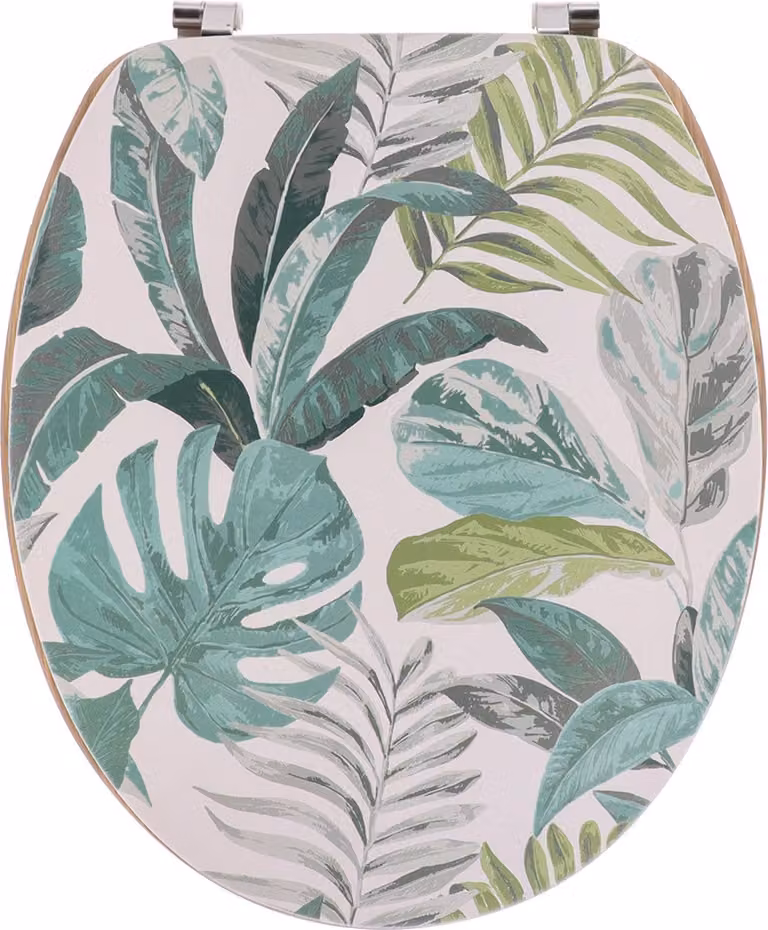Sedile per WC Tendance Jardin con motivo a foglie multicolore