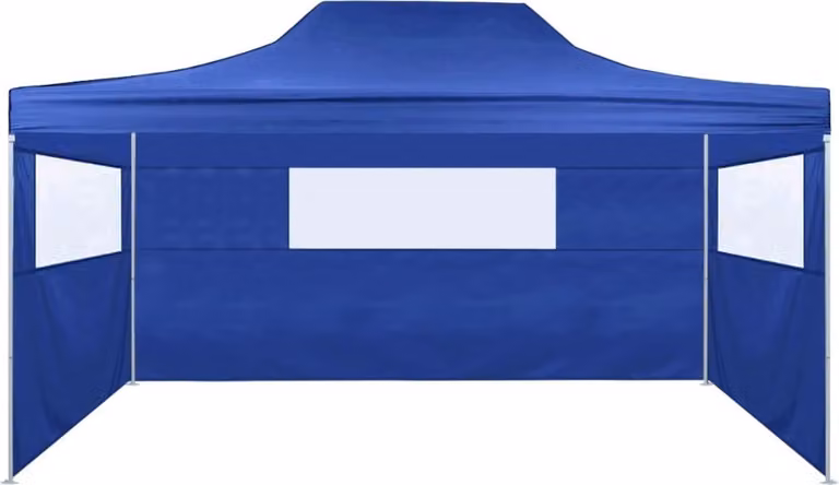 Tenda Pieghevole con 3 Pareti 3x4,5 m Blu