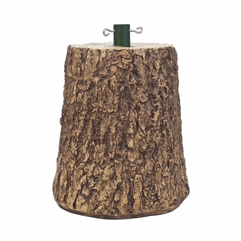 Base per Albero di Natale a Tronco Vestiamo Casa, Colore Marrone e Verde, H 37 cm x Diametro 31,5 cm