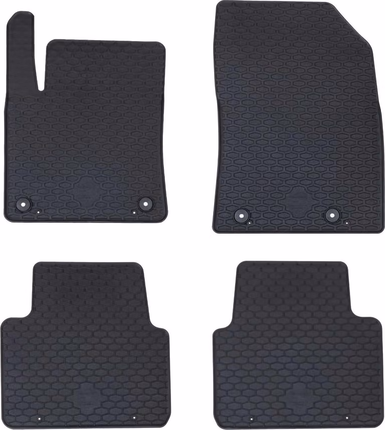 Tappetino per Auto 4 pcs Nero Gomma